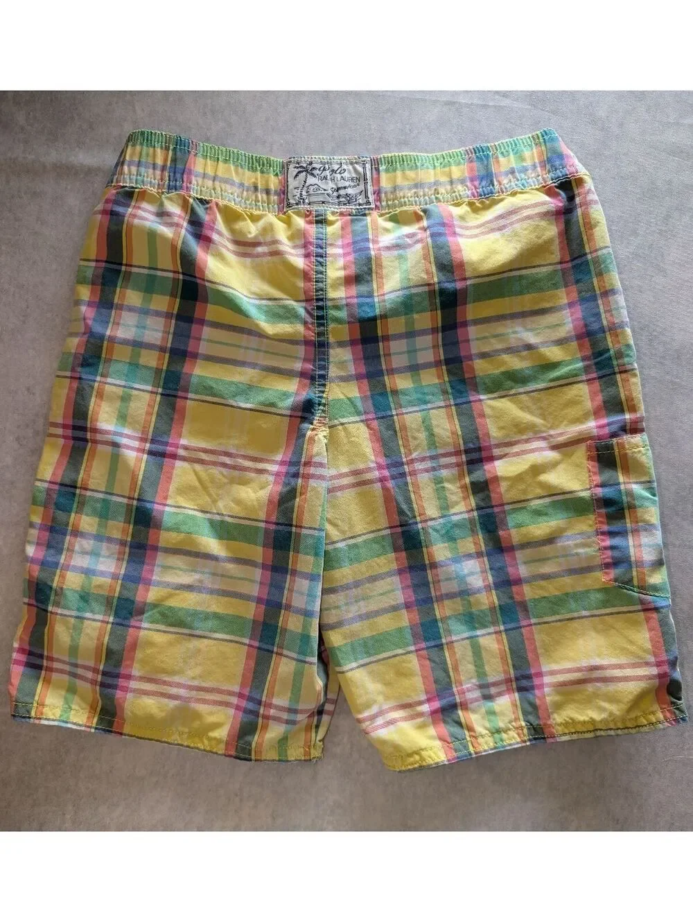 Vintage 90s/Y2K Polo Ralph Lauren Rainbow Madras Swim Trunks